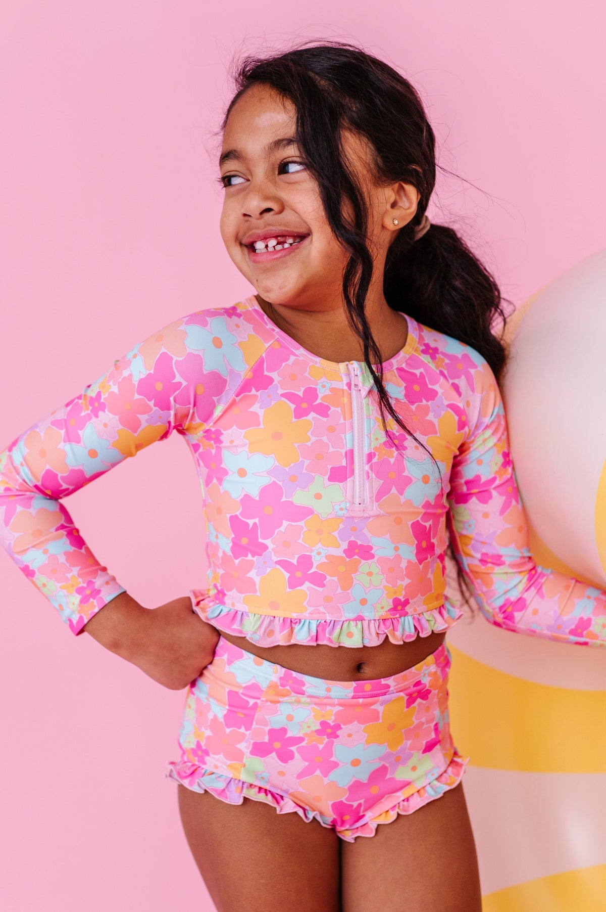 Tutti Fruitti Blossom | 1/4th ZIP RASHGUARD 2-PIECE