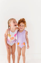 Load image into Gallery viewer, Smilies + Check: Ruffle Skirt ONE-PIECE