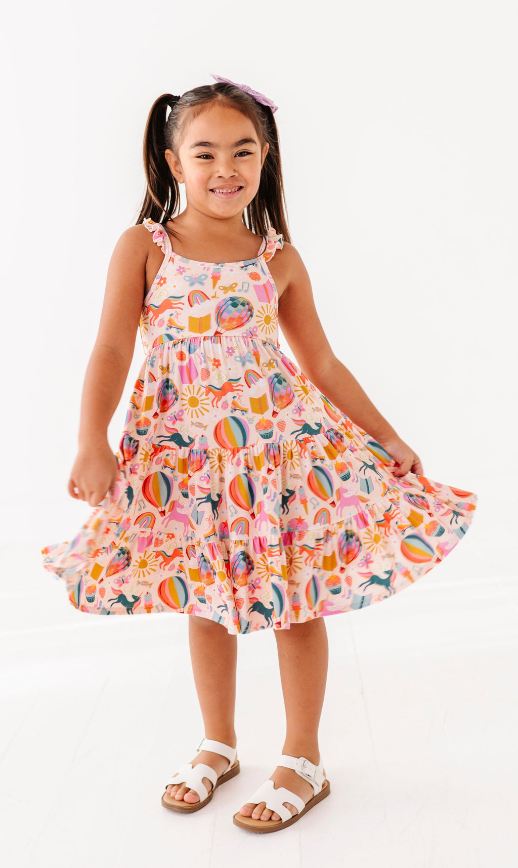 Retro Rainbow | Ruffle Bamboo Dress