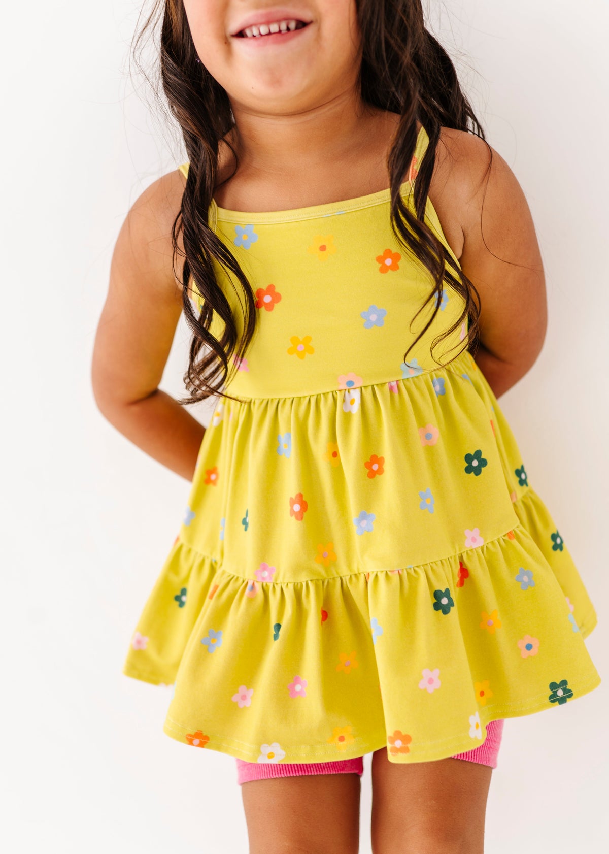 Lemon-Lime Floral | Strappy Tank Peplum