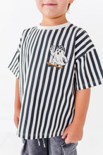 Load image into Gallery viewer, Peace-Out Ghost | Stripes Boxy Tee