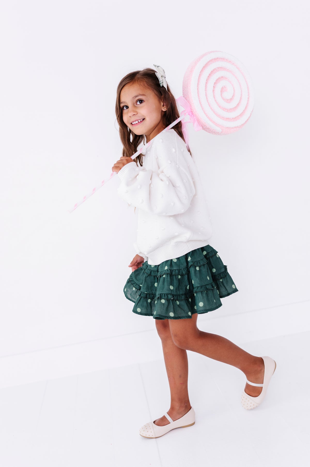 Pine Polka Dot | 3-Tiered Skort