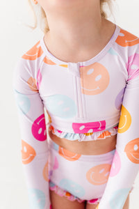 Smilies: 1/4th Zip Rashguard TWO-PIECE