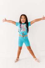 Load image into Gallery viewer, Capri Blue | RIBBED BIKER SHORTS