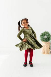 Sage | Velvet Bow Back Dress