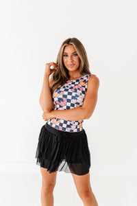 Checkered Minnie Pumpkins | ADULT TANK