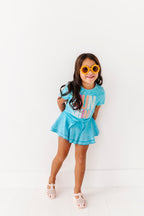 Sunshine | Blue Vintage Front-Tie Tee