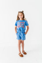 Load image into Gallery viewer, Flag Collage | BLUE Tie Front Tee