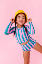 Load image into Gallery viewer, Cabanna Stripes | 1/4th ZIP RASHGUARD 2-PIECE