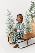 Load image into Gallery viewer, Green Stripes | ZIP ROMPER