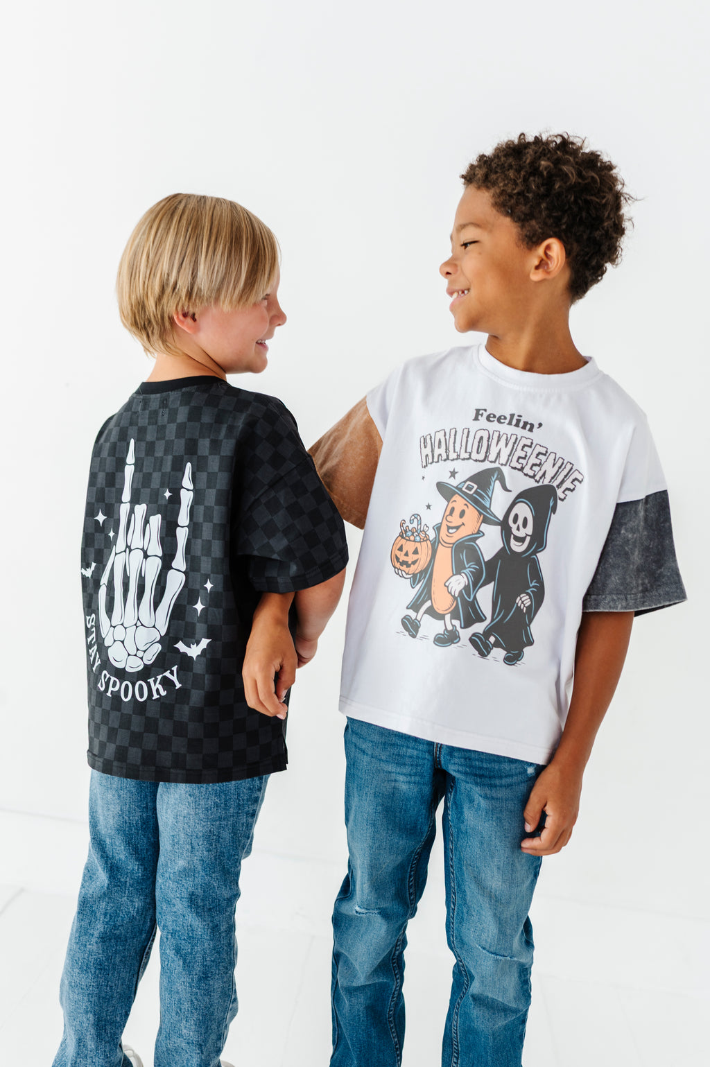 Feelin' Halloweenie | Checkered Boxy Tee