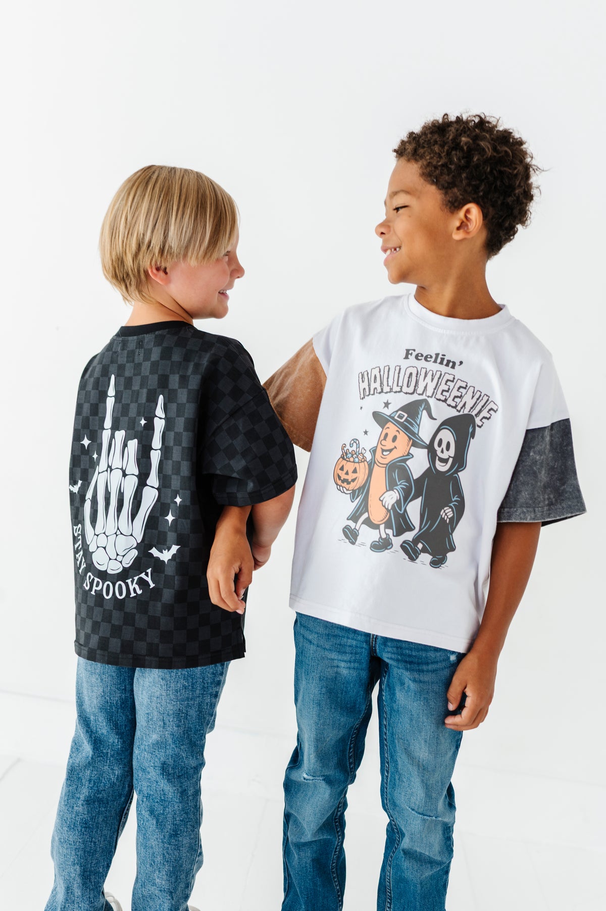 Feelin' Halloweenie | Checkered Boxy Tee