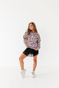 Checkered Minnie Pumpkins | (ADULT) 1/4th ZIP