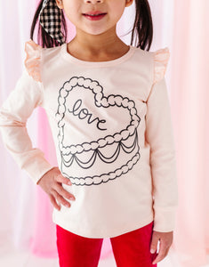 Love Cake | Pink Ruffle Long Sleeve