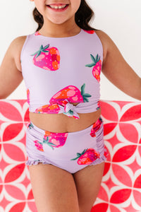 Strawberries: Tie Front TWO-PIECE