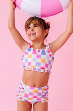 Load image into Gallery viewer, Confetti Check Bows | BANDEAU RUFFLE 2-PIECE