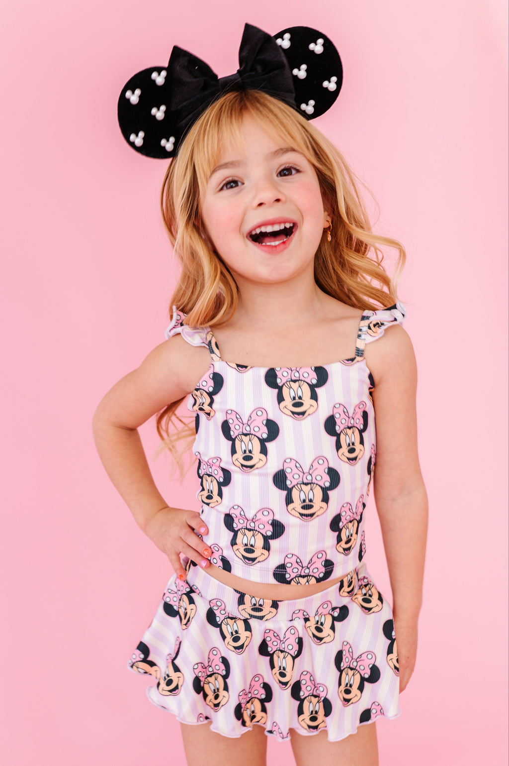 Purple Stripe Minnie | TWO-PIECE Skirted Suit