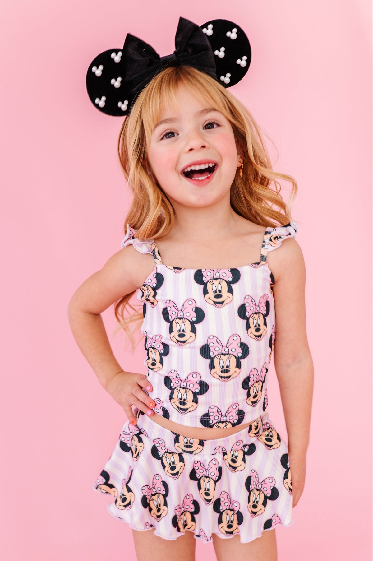 Purple Stripe Minnie | TWO-PIECE Skirted Suit