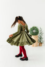 Load image into Gallery viewer, Sage | Velvet Bow Back Dress