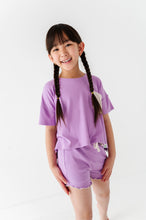 Load image into Gallery viewer, Pixie Purple | Boxy Crop + Shorts RIB Set