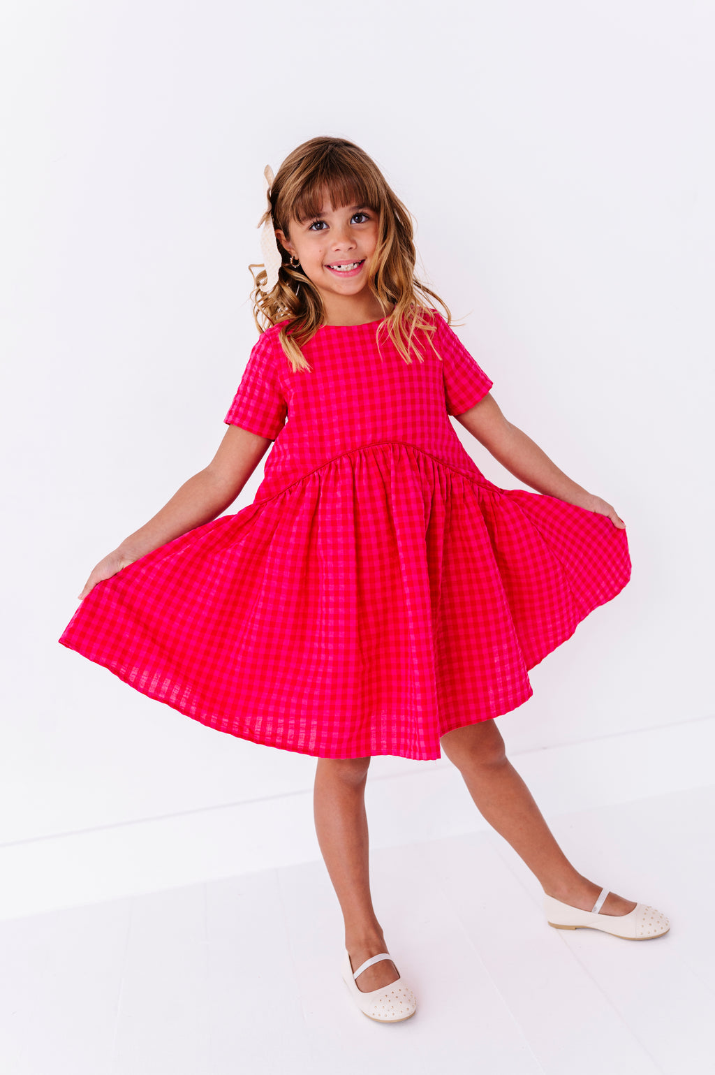 Merry Berry Gingham | Swing Dress