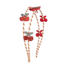 Load image into Gallery viewer, Stripy Cherry Double Headband