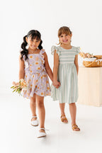 Mint Bay Stripes | TIE-BACK DRESS