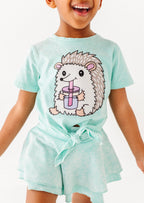 Hedgehog | Mint Vintage Front-Tie Tee