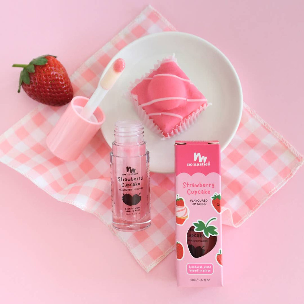 Kids Non-Toxic Lip Gloss: Strawberry Cupcake