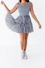 Load image into Gallery viewer, Midnight Stripe | ADULT Ruffle Mesh Dress