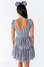 Load image into Gallery viewer, Midnight Stripe | ADULT Ruffle Mesh Dress