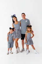 Midnight Stripe | ADULT Ruffle Mesh Dress