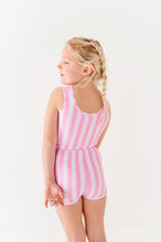 Load image into Gallery viewer, Pink Stripes: Boy Shorts TWO-PIECE