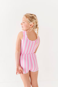 Pink Stripes: Boy Shorts TWO-PIECE