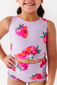 Strawberries: Tie Front TWO-PIECE