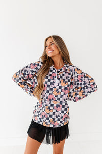 Checkered Minnie Pumpkins | (ADULT) 1/4th ZIP