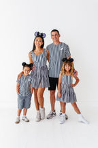 Midnight Stripe | ADULT Ruffle Mesh Dress