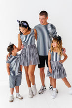 Load image into Gallery viewer, Midnight Stripe | ADULT Ruffle Mesh Dress