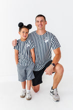 Load image into Gallery viewer, Midnight Stripe | ADULT Ruffle Mesh Dress