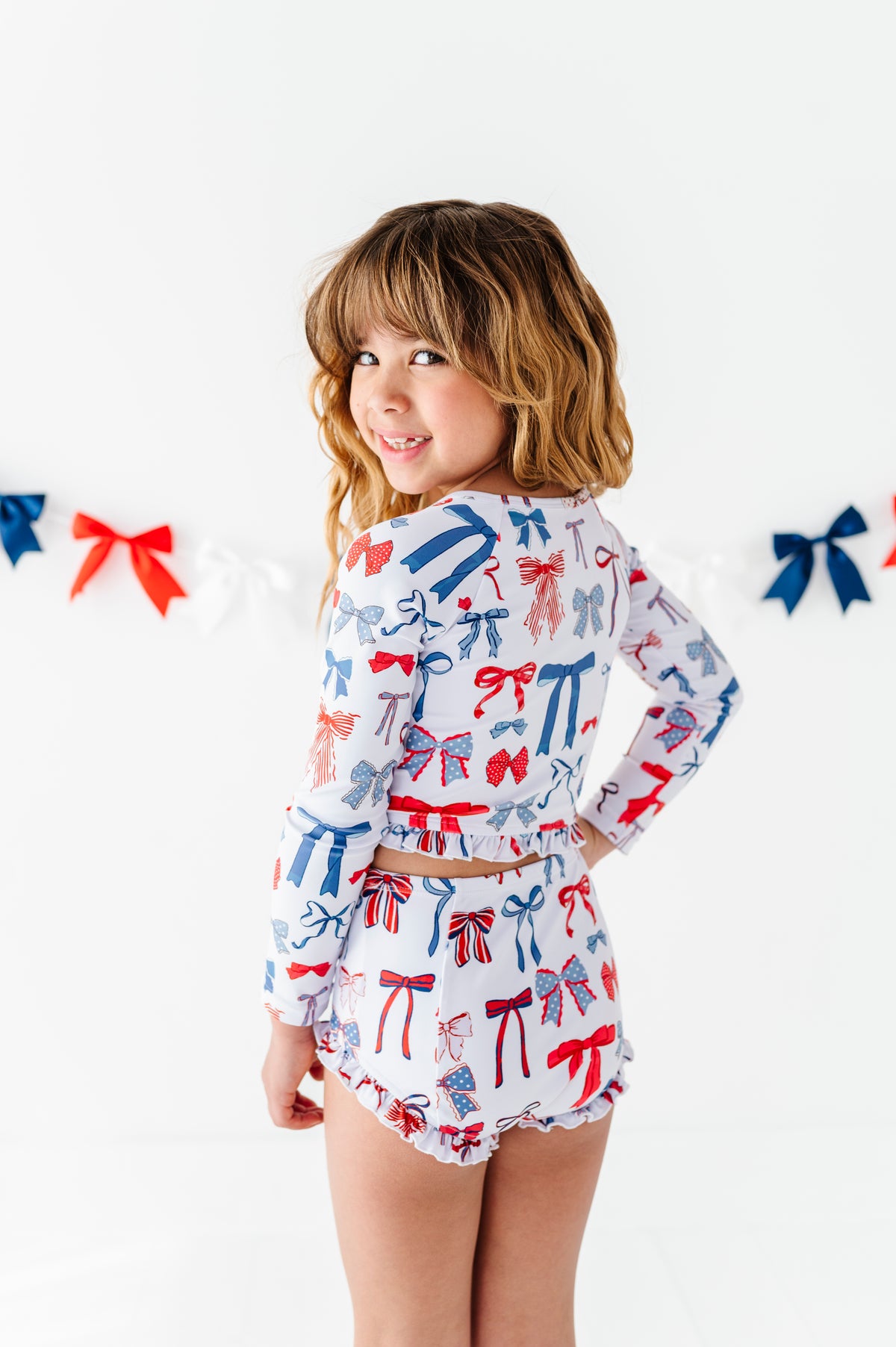 American Girl Bows | 1/4th Zip Rashguard 2-Piece