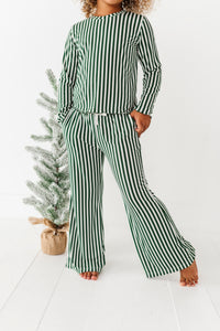 Green Stripes | GIRLS WIDE-LEG SET