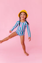 Cabanna Stripes | 1/4th ZIP RASHGUARD 2-PIECE