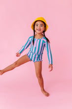 Load image into Gallery viewer, Cabanna Stripes | 1/4th ZIP RASHGUARD 2-PIECE