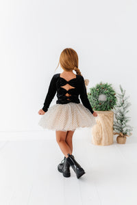 Black Velvet | Bow Back Long Sleeve Top