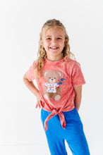 Load image into Gallery viewer, Teddy | RED Tie Front Tee