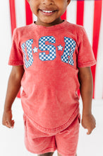Load image into Gallery viewer, Red ‘USA’ Check | BOYS Tee