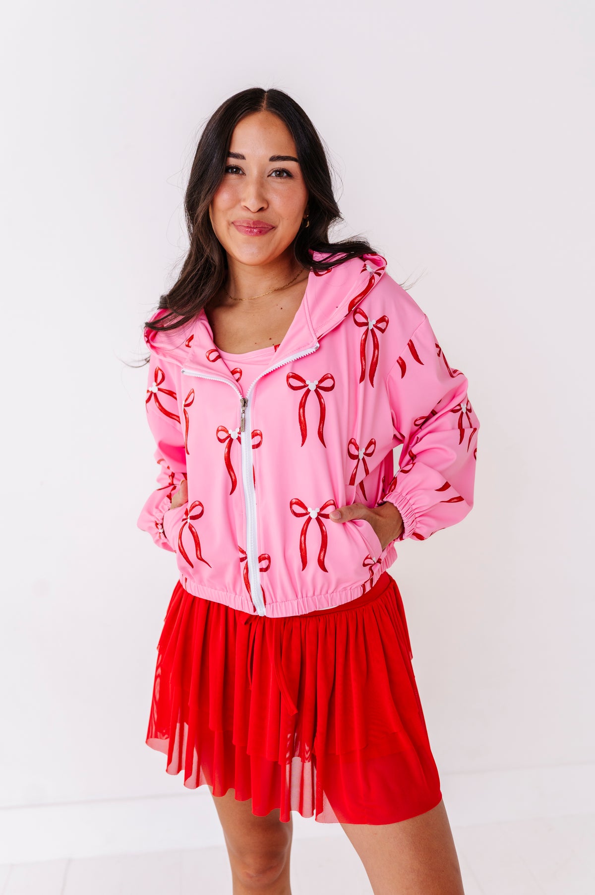 Pink Park Bows | ADULT Cropped Hoodie