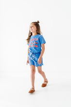 Load image into Gallery viewer, Flag Collage | BLUE Tie Front Tee