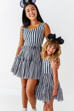Load image into Gallery viewer, Midnight Stripe | KIDS Ruffle Mesh Dress