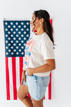 Load image into Gallery viewer, BLUE Patchwork USA | Tie Front Tee
